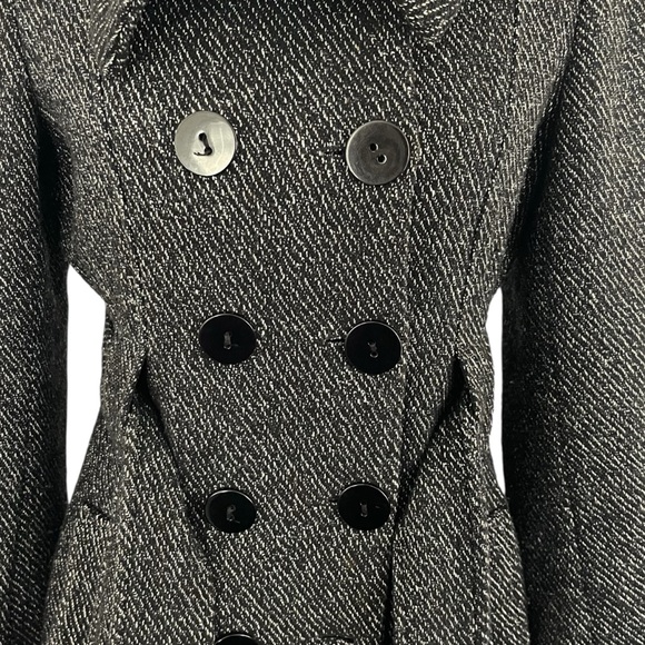 New Kenneth Blake New York Heathered Black/White Double Breasted Coat (M) - Picture 5 of 16